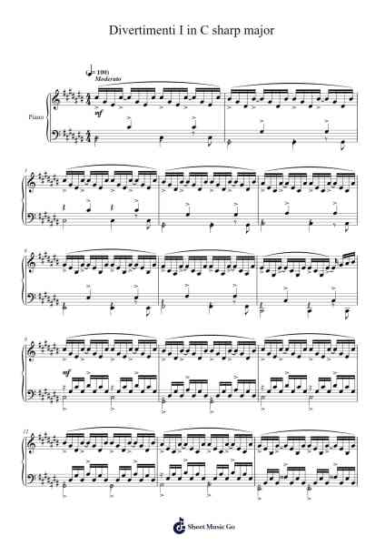 Divertimenti I in C sharp major Sheet Music by F.A. Botrel-Arr.Jaboyle Erve