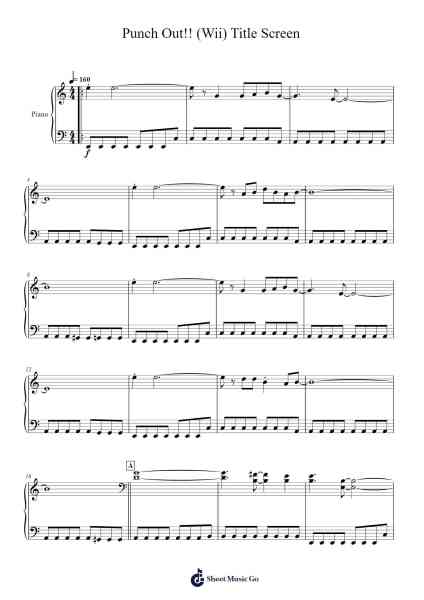 Punch Out!! (Wii) Title Screen Sheet Music by Video Games Misc-Arr.Tessice Irvan