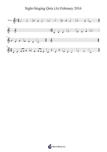 Sight-Singing Quiz (A) February 2016 Partitura de undefined-Arr.Housebuck Boylejones