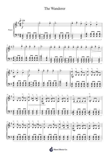 The Wanderer Sheet Music by Tomas Thormodsæter "Samoth" Haugen-Arr.Charwen