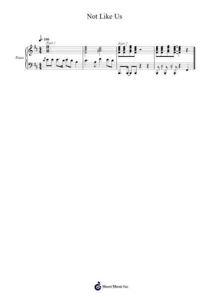 Not Like Us Sheet Music by Kendrick Lamar-Arr.Shirnett