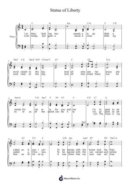 Statue of Liberty Sheet Music by XTC-Arr.Fordlome