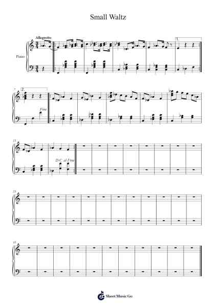 Small Waltz Sheet Music by agadget485-Arr.Wolian