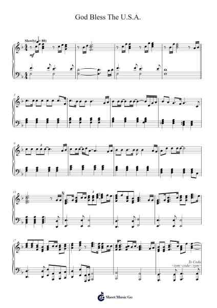 God Bless The U.S.A. Sheet Music by Lee Greenwood-Arr.Yalegus