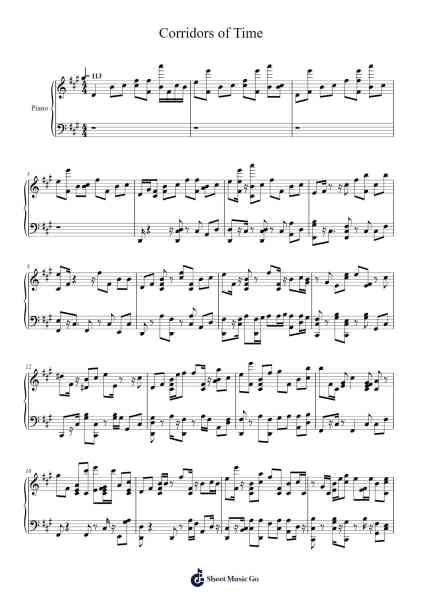 Corridors of Time Sheet Music by Yasunori Mitsuda-Arr.Vioo'neil