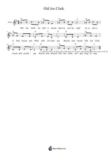 Old Joe Clark Sheet Music by Traditional-Arr.Osrias Drewnia