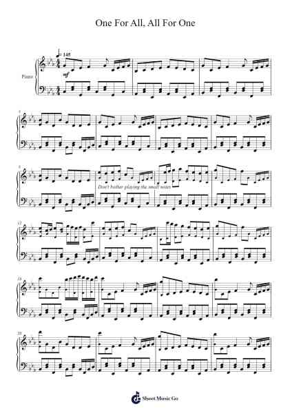 One For All, All For One Sheet Music by Razihel/Virtual Riot-Arr.Vibard Brumens
