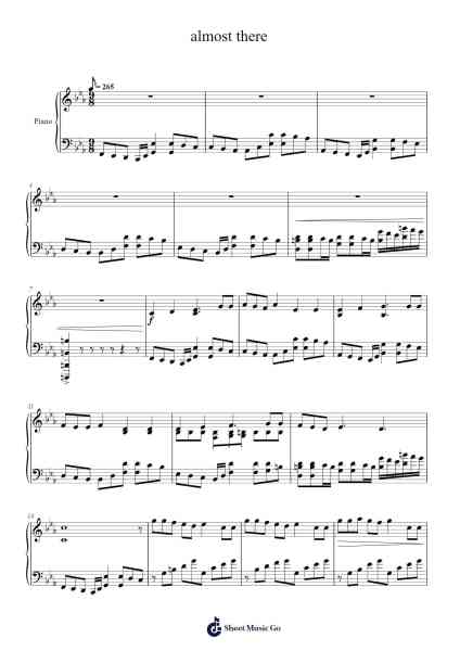 almost there Sheet Music by justevebrown9-Arr.Quintle