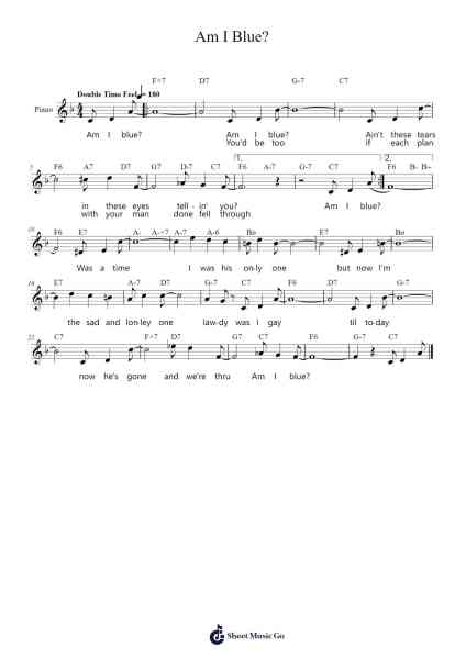 Am I Blue? Sheet Music by Harry Akst-Arr.Rhotab