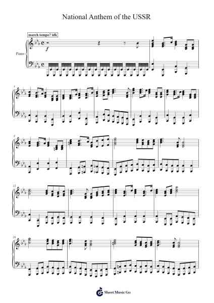 National Anthem of the USSR Sheet Music by Alexander Alexandrov-Arr.Wano'neil Orn