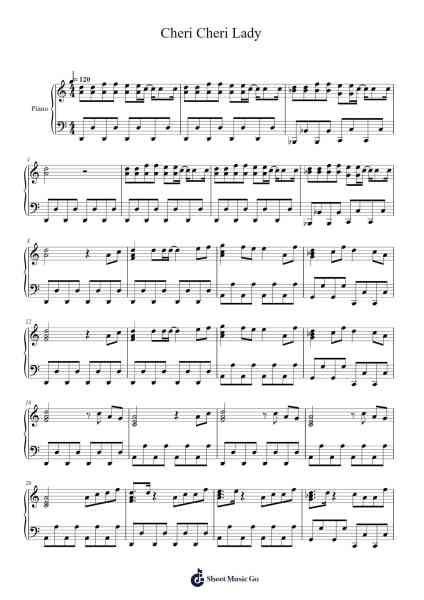 Cheri Cheri Lady Sheet Music by Modern Talking-Arr.Petmann Omaud