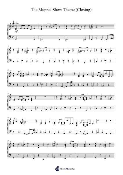 The Muppet Show Theme (Closing) Sheet Music by Jim Henson/Sam Pottle-Arr.Annrhys