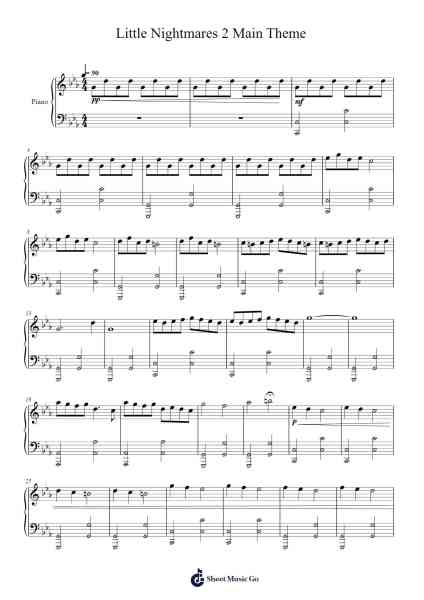 Little Nightmares 2 Main Theme Sheet Music by Tobias Lilja-Arr.Fitzjim