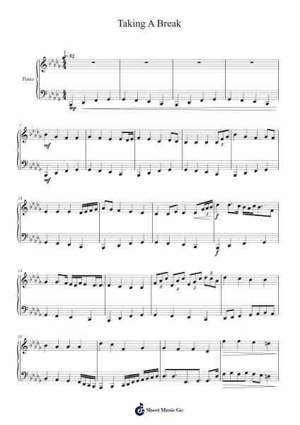 Taking A Break Sheet Music by Benjamin Rodriguez-Arr.Cookelus