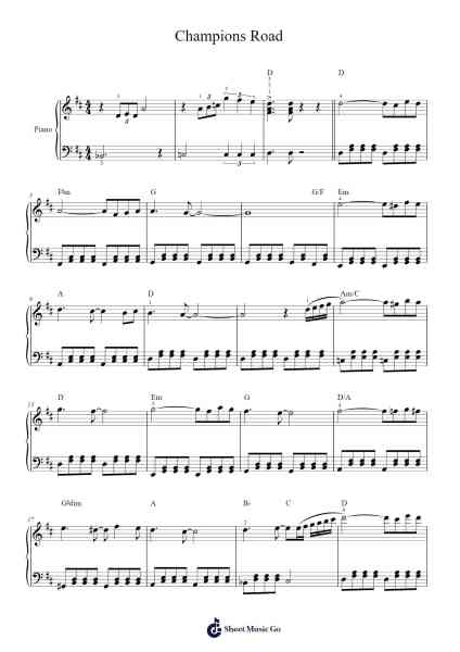 Champions Road Sheet Music by Sim Hui Shang-Arr.Fowpher