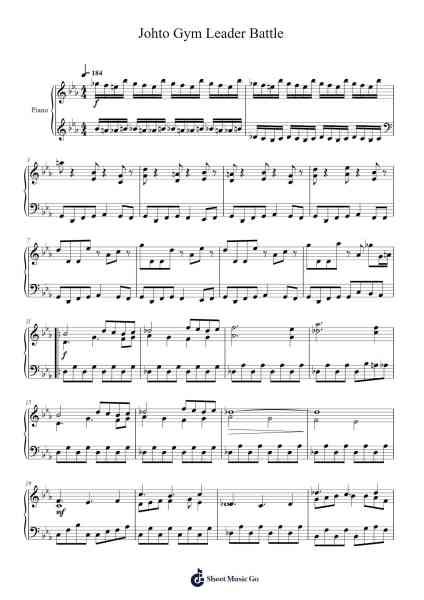 Johto Gym Leader Battle Sheet Music by Junichi Masuda-Arr.Oryet Zosoll