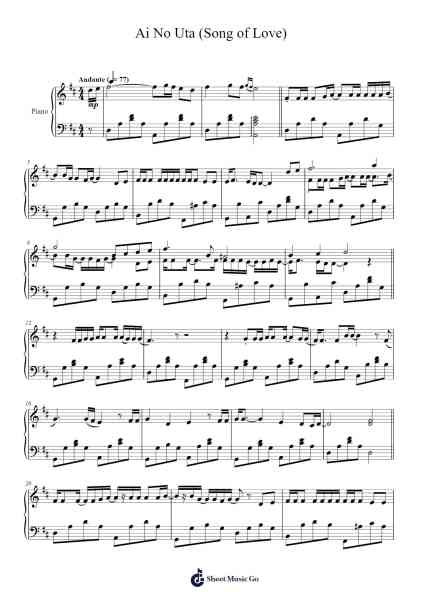 Ai No Uta (Song of Love) Sheet Music by Strawberry Flower-Arr.Gemfoe Conchey