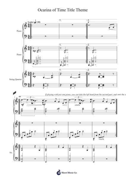 Ocarina of Time Title Theme Sheet Music by Koji Kondo-Arr.Calbrown Yertate