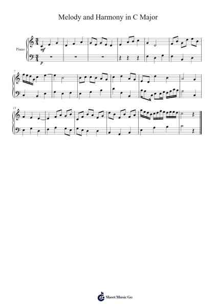 Melody and Harmony in C Major Sheet Music by undefined-Arr.Jobnold