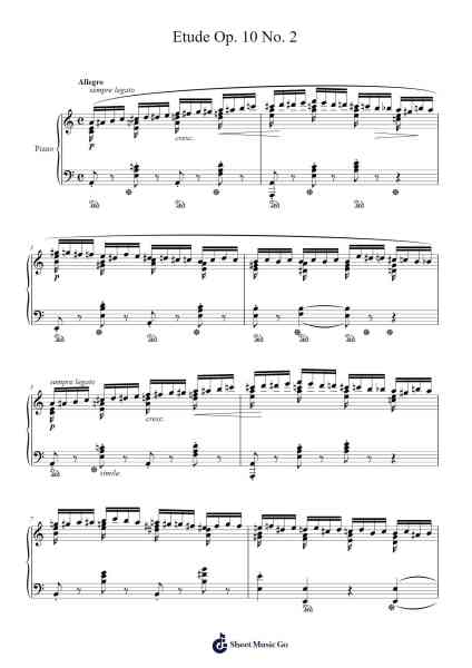 Etude Op. 10 No. 2 in A Minor Sheet Music by Frédéric Chopin-Arr.Kelniell Bircer