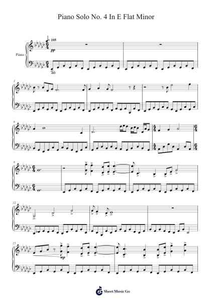 Piano Solo No. 4 In E Flat Minor Sheet Music by Brenden Iten-Arr.Joyphrey