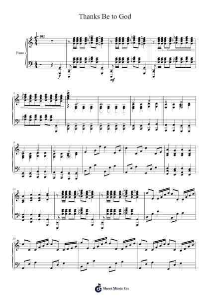 Thanks Be to God Sheet Music by cjoyful72-Arr.Kayriet Dycook