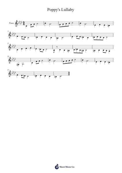 Poppy's Lullaby Sheet Music by Zachary Preciado-Arr.Ausdam Pukin