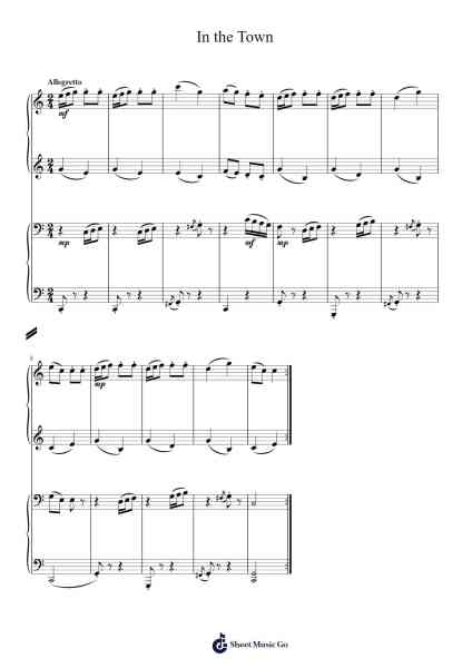 In the Town Sheet Music by Ukranian folk song-Arr.Temchell Thompro