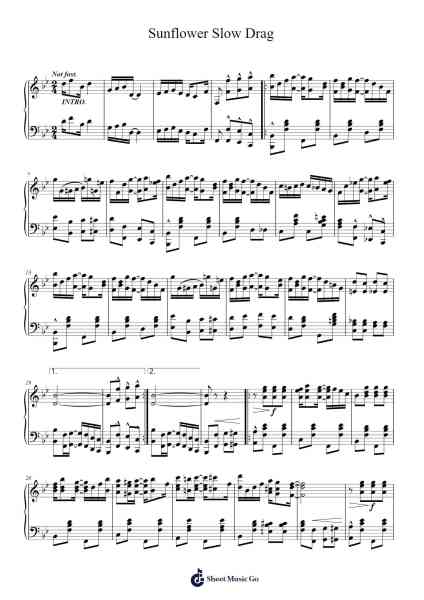 Sunflower Slow Drag Sheet Music by Scott Joplin-Arr.Birwylde