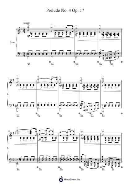 Prelude No. 4 in E Minor, Op. 28 Sheet Music by ...etc...-Arr.Wilhelker Croftsdrew