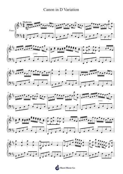 Canon in D Variation Sheet Music by Eugene S. Pierson-Arr.Detio Gemlo