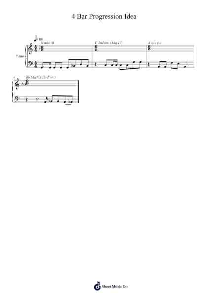 4 Bar Progression Idea Sheet Music by Joel Wallace-Arr.Windict
