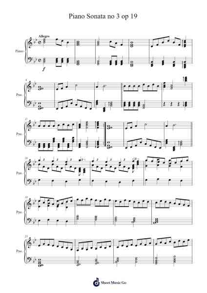 Piano Sonata No. 3 in F Minor, Op. 19 Sheet Music by Celeab A-Arr.Cofny