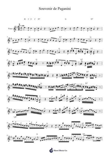 Souvenir de Paganini Sheet Music by Frédéric Chopin-Arr.Ldad Jeanvan
