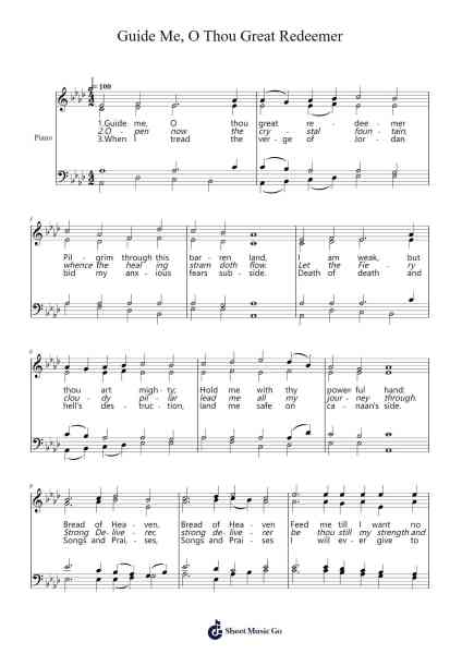 Guide me, O thou great Redeemer Sheet Music by John Hughes-Arr.Prittlay