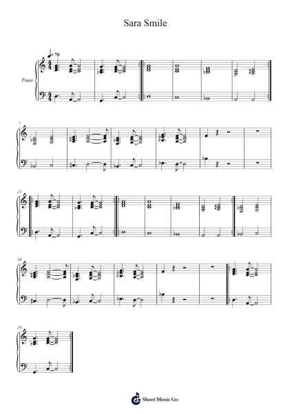 Sara Smile Sheet Music by Hall & Oates-Arr.Malclaude