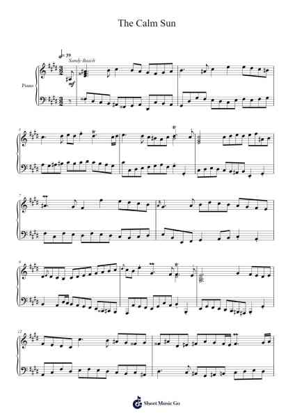 The Calm Sun Sheet Music by Toursbur-Arr.Earwy