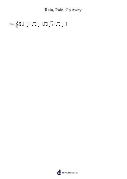 Rain, Rain, Go Away Sheet Music by Misc Traditional-Arr.Poshua Xansweet