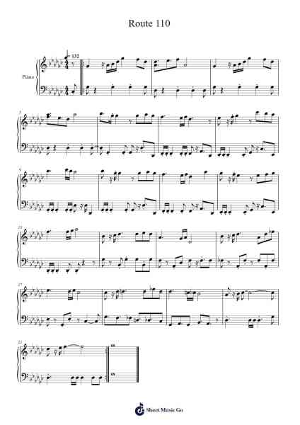 Route 110 Sheet Music by Morikazu Aoki-Arr.Joshgins Widred