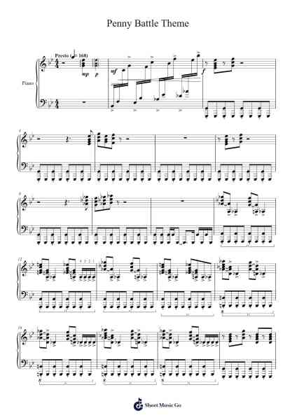 Penny Battle Theme Sheet Music by Go Ichinose-Arr.Joedrich