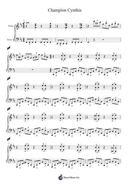 Champion Cynthia Sheet Music by Go Ichinose-Arr.Toutfey