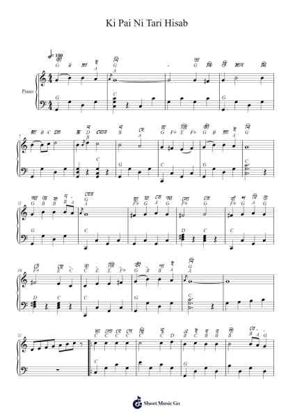 Ki Pai Ni Tari Hisab Sheet Music by Rabindranath Tagore-Arr.Churwalsh