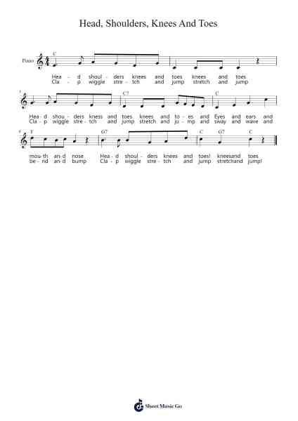 Head, Shoulders, Knees and Toes Sheet Music by Elroylas Keatsholmes-Arr.Kelthea