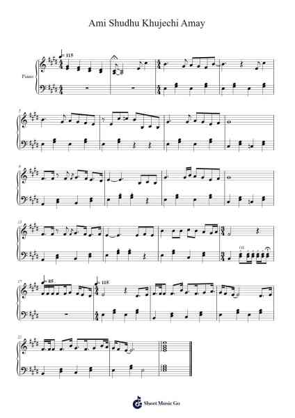 Ami Shudhu Khujechi Amay Sheet Music by Taalpatar Shepai-Arr.Diaben Shelwilde