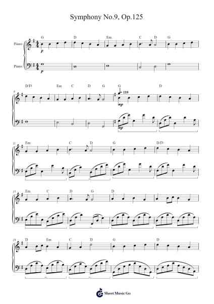 Symphony No. 9 in D Minor, Op. 125 Sheet Music by Ludwig van Beethoven-Arr.Sainsgen Junebrowne