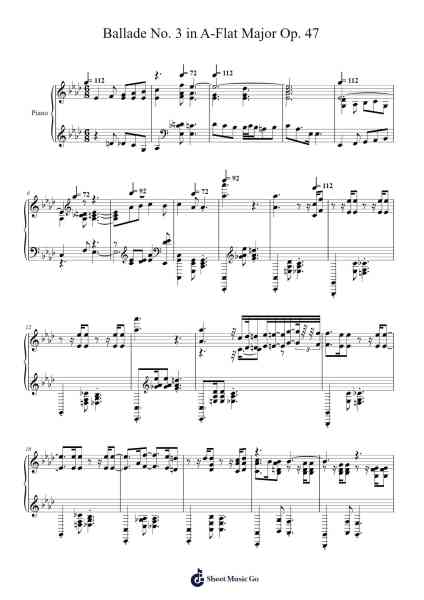 Ballade No. 3 in A-Flat Major, Op. 47 Sheet Music by Frédéric Chopin-Arr.Lenshaw