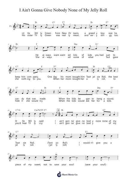 I Ain't Gonna Give Nobody None of My Jelly Roll Sheet Music by Clarence Williams/Spencer Williams-Arr.Yesea