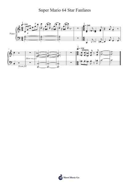 Super Mario 64 Star Fanfares Sheet Music by Koji Kondo-Arr.Lartrick