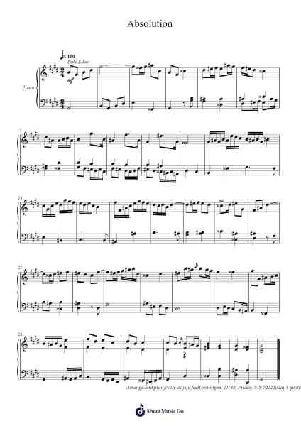 Absolution Sheet Music by Toursbur-Arr.Hodhill