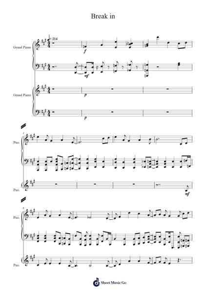 Break in Sheet Music by Garret Williamson-Arr.Cisraine